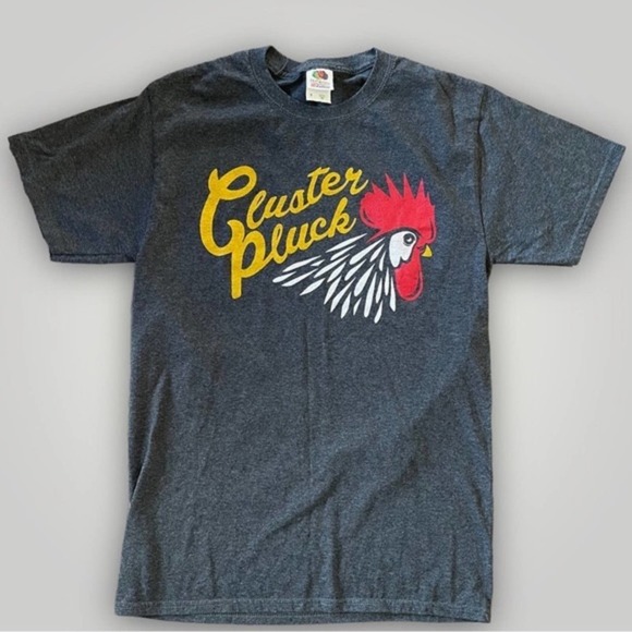 Fruit of the Loom Other - CLUSTER PLUCK FUN SARCASTIC GRAPHIC CHICKEN T-SHIRT GRAY - S